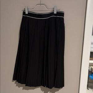 Chic Black A-Line Skirt with White Trim